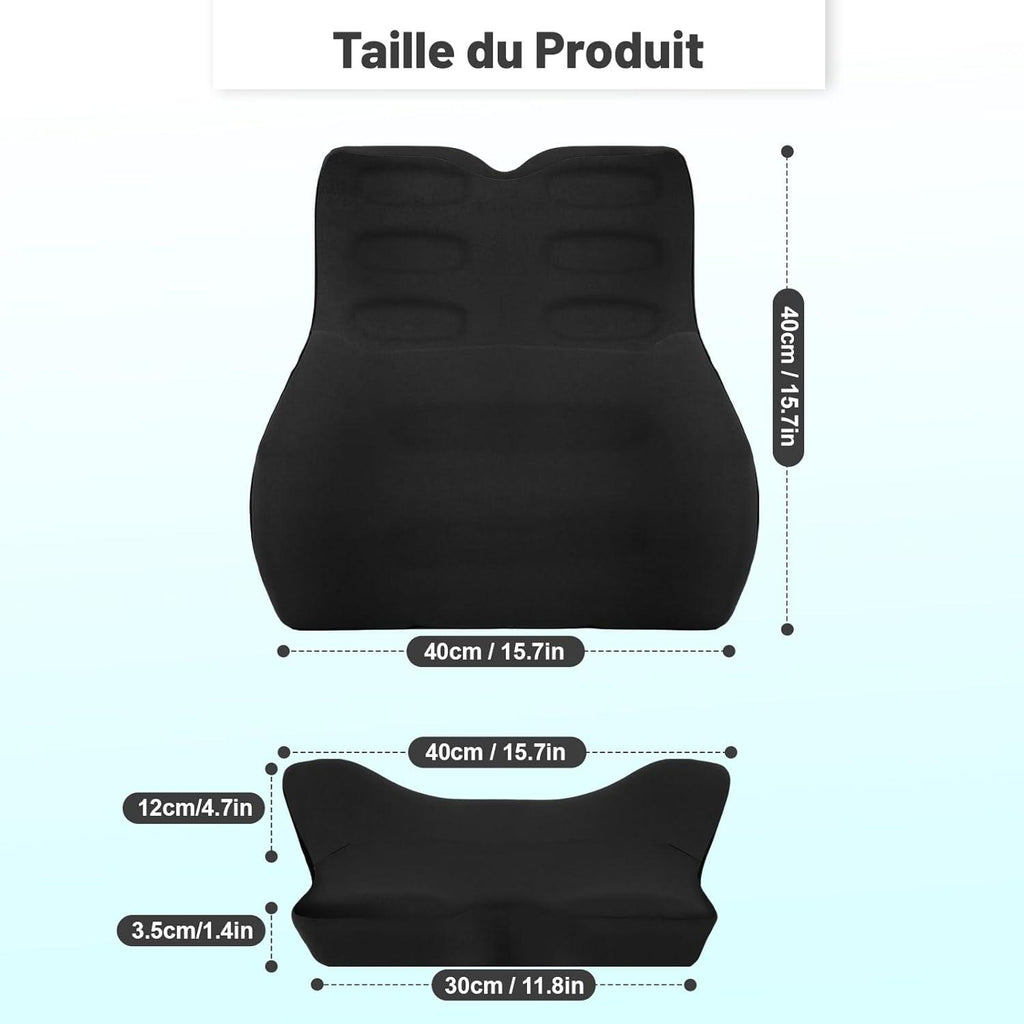 Lumbar Cushion for Car, Lumbar Cushion, Ergonomic Office Chair, Memory Foam Back Cushion, Lumbar Support Cushion for Car, Office, Travel, Black