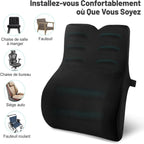 Lumbar Cushion for Car, Lumbar Cushion, Ergonomic Office Chair, Memory Foam Back Cushion, Lumbar Support Cushion for Car, Office, Travel, Black