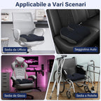 Office Chair Cushion, Orthopaedic Coccyx Seat Cushion, Memory Foam Ergonomic Office Chair Cushion, Pain Relieving Cushion for Office Chair for Car Gaming - Black