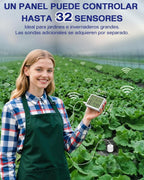 Plant Moisture Tester, 7-in-1 Soil Moisture Sensor Compatible with 32 Sensors, 100 m Range for Measuring Humidity, PH, EC, Temperature, Ambient Lighting for Garden, Greenhouse, Precision Farming