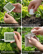 Plant Moisture Tester, 7-in-1 Soil Moisture Sensor Compatible with 32 Sensors, 100 m Range for Measuring Humidity, PH, EC, Temperature, Ambient Lighting for Garden, Greenhouse, Precision Farming