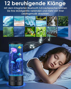 Jellyfish Lamp with 12 White Noise & 5.0 Bluetooth Speaker, Jellyfish Lamp with 10 Colours & Remote Control, LED Lava Lamp Jellyfish for Children and Adults, Home Decoration, Office-1 [Energy Class A]